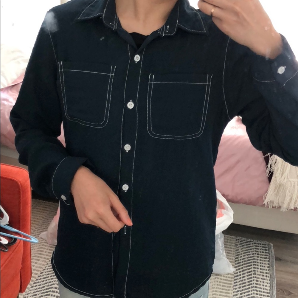 Shirt leisure jean color top